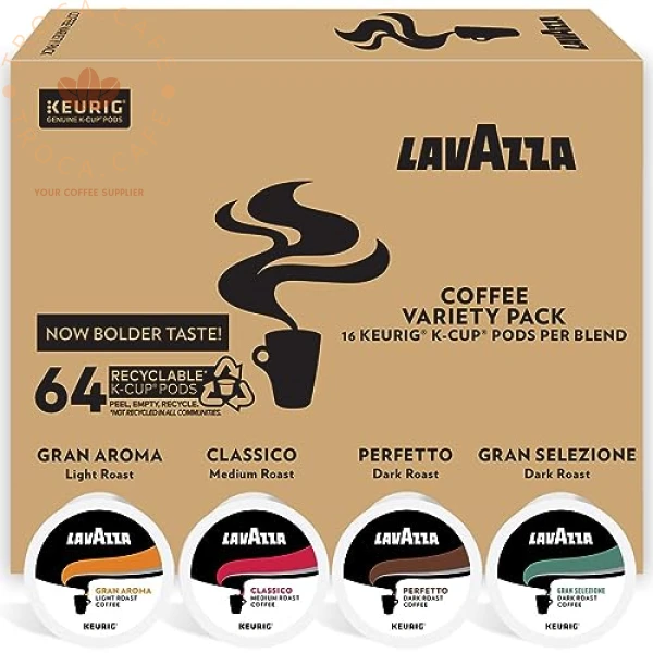 Lavazza Coffee K-Cup Pods Variety Pack for Keurig Single-Serve Coffee Brewers, 64 Count , Value Pack, Notes of fruits, flowers, chocolate, carmel, citrus : Everything Else